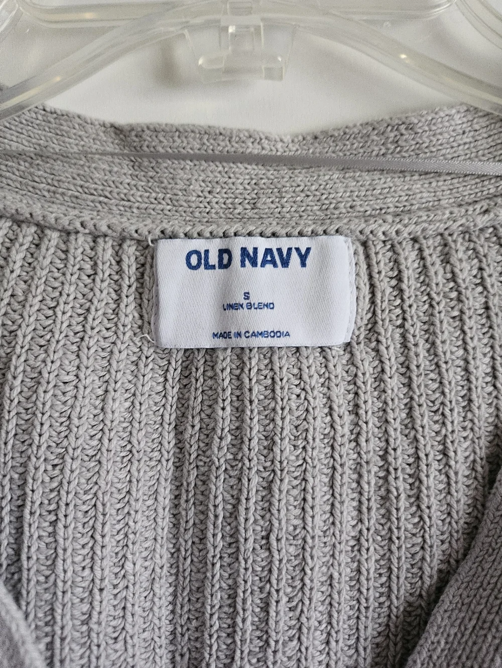Old Navy Cotton and Linen-Blend Shaker-Stitch Cardigan Sweater Womens size Small - Picture 2 of 7